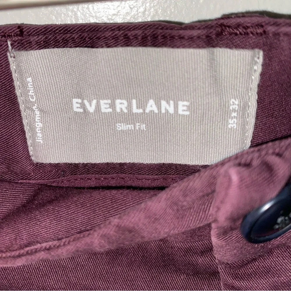 Everlane slim fit chino pants flat front sz 35W 31.5L 35